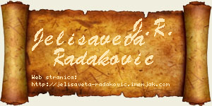 Jelisaveta Radaković vizit kartica